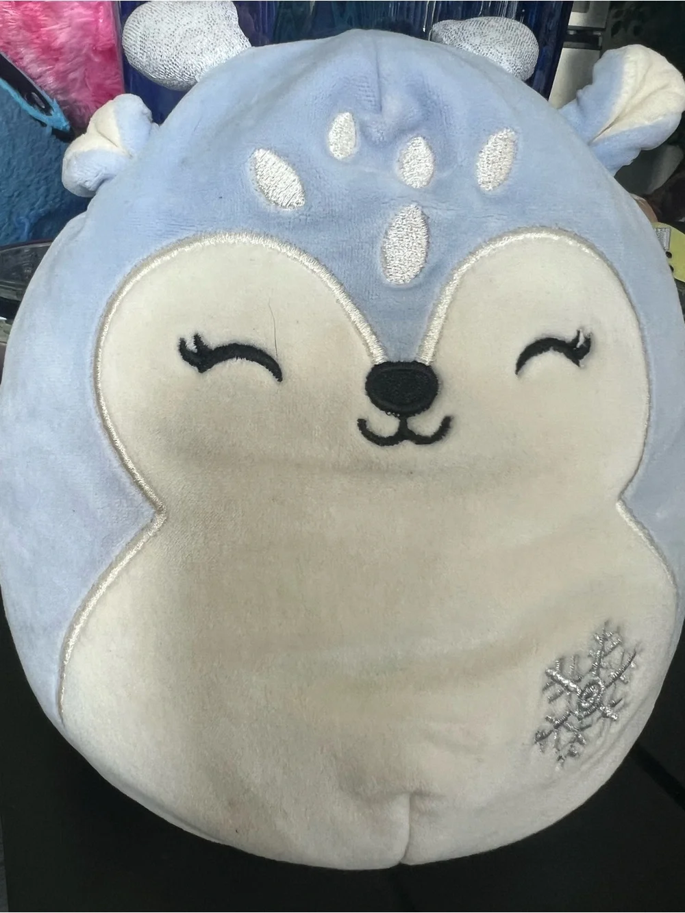 Blue Deer, Pink Seal and White Character Plush Trio - Soft Small Pet Plushies